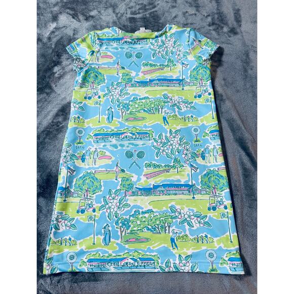 NWOT Kaeli Smith Size Medium Girl Dress Short Sleeve Crew Neck Gold‎ Tennis Club - Picture 2 of 7